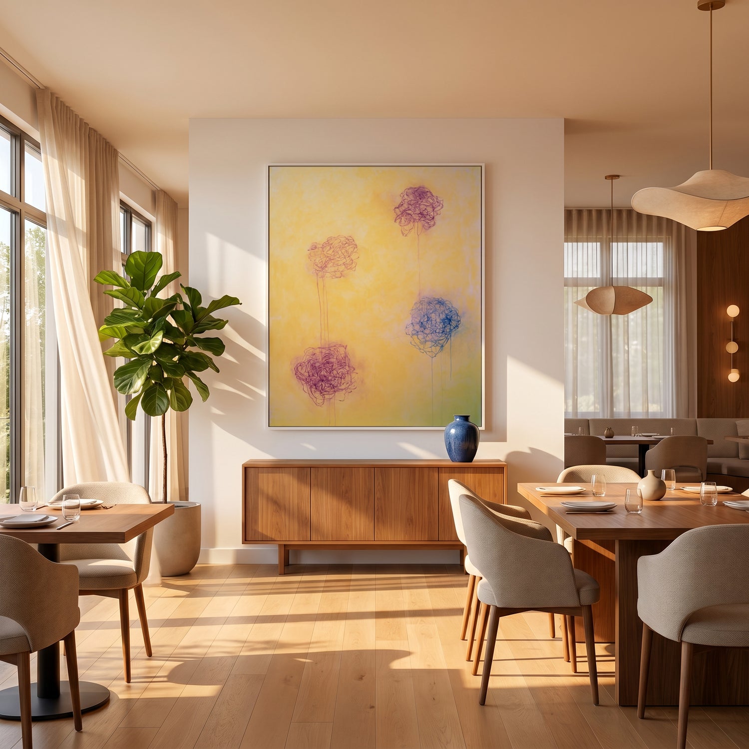 A Number of Certain Feelings Large Format Original Painting | Abstract Floral Minimalist Mixed Media | Mofisto