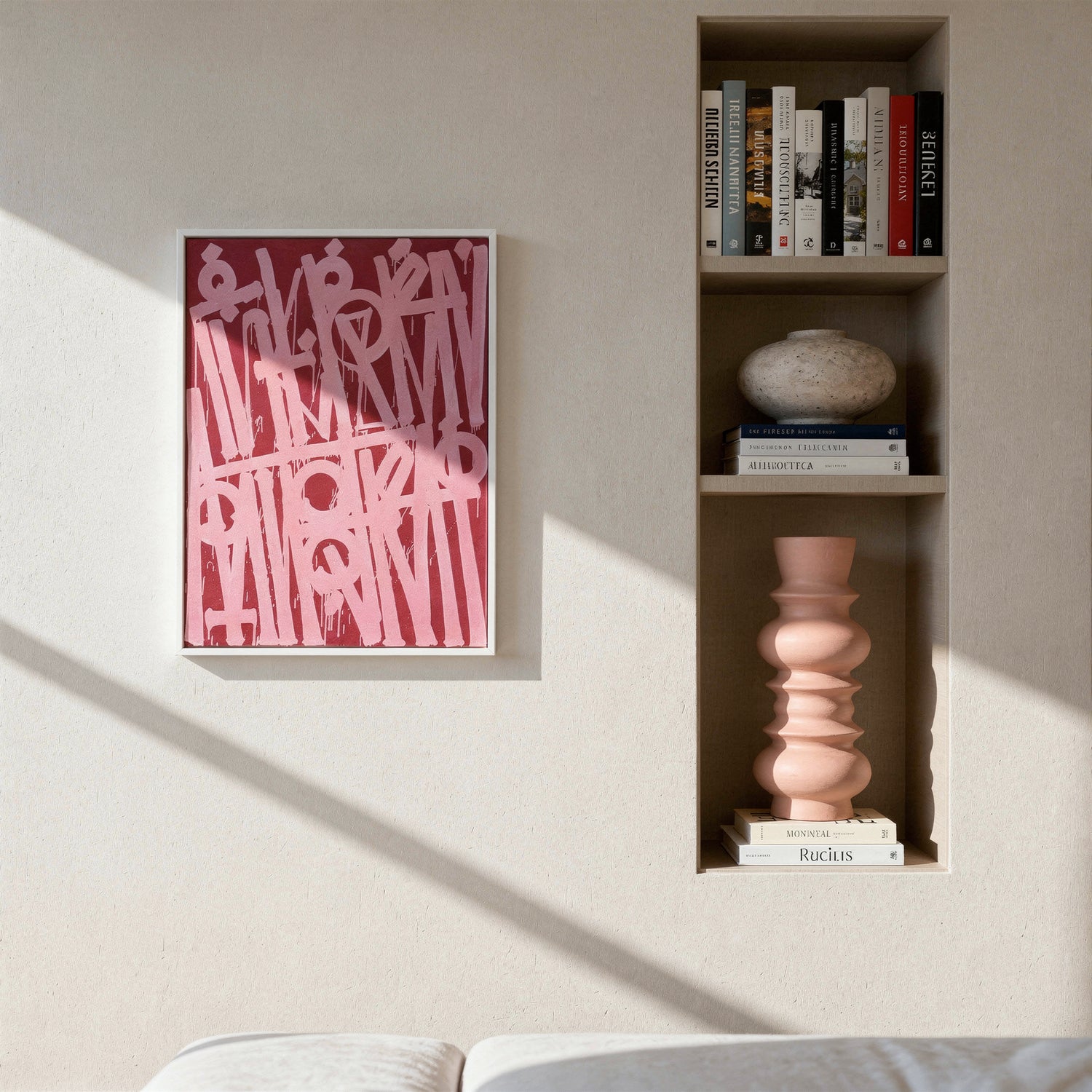 Retna Pink Small Format Original Painting | Abstract Calligraphic Mixed Media | Mofisto