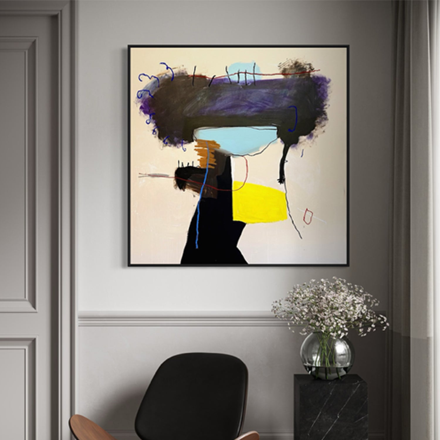 The Platform Small Format Original Painting | Abstract Geometric Mixed Media | Mofisto
