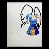 Angels in Pearls Original Hand-Painted Artwork | Figurative Angel Mixed Media on Canvas | Mofisto
