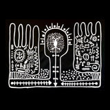 Here and Now Original Hand-Painted Artwork | Abstract Black and White Mixed Media on Canvas | Mofisto