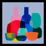 Human Services Original Hand-Painted Artwork | Colourful Geometric Still Life Mixed Media on Canvas | Mofisto