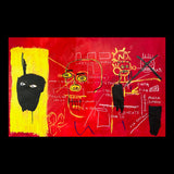 JMB 1982 Original Hand-Painted Artwork | Neo-Expressionist Basquiat Skull Street Art Mixed Media on Canvas | Mofisto