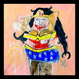 My Wonder Woman Original Hand-Painted Artwork | Figurative Pop Art Marvel Mixed Media on Canvas | Mofisto