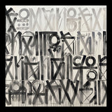 Retna Black Original Hand-Painted Artwork | Abstract Calligraphic Black and White Mixed Media on Canvas | Mofisto