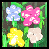 Flowers for Andy Original Hand-Painted Artwork | Floral Pop Art Warhol Mixed Media on Canvas | Mofisto